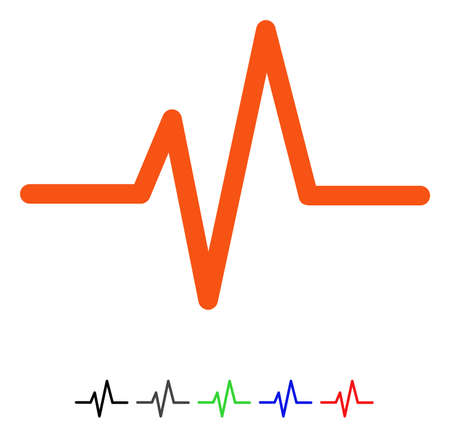 Pulse flat vector pictogram with colored versions. Color pulse icon variants with black, gray, green, blue, red.のイラスト素材