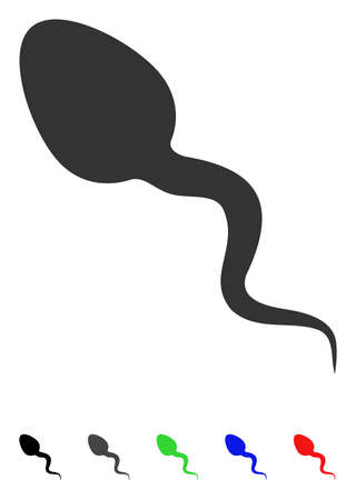 Zoosperm flat vector pictogram with colored versions. Color zoosperm icon variants with black, gray, green, blue, red.