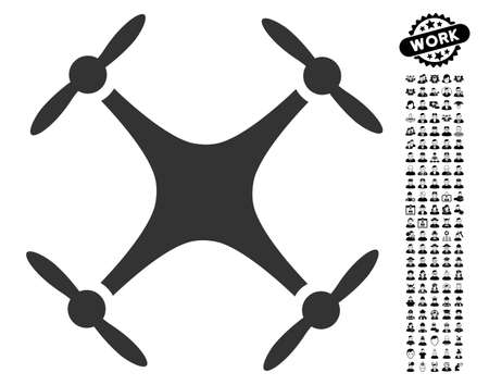 Airdrone icon with black bonus profession pictures. Airdrone vector illustration style is a flat gray iconic element for web design, app user interfaces.のイラスト素材