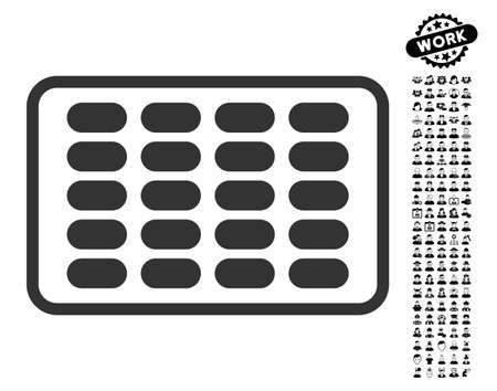 Blister icon with black bonus work pictograms.のイラスト素材