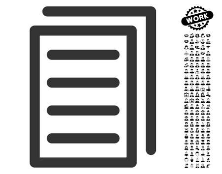 Copy Document icon with black bonus people images. Copy Document vector illustration style is a flat gray iconic element for web design, app user interfaces.のイラスト素材