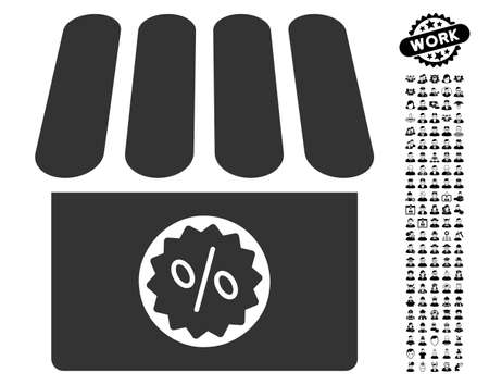 Drugstore Sale icon with black bonus work clip art. Drugstore Sale vector illustration style is a flat gray iconic symbol for web design, app user interfaces.のイラスト素材