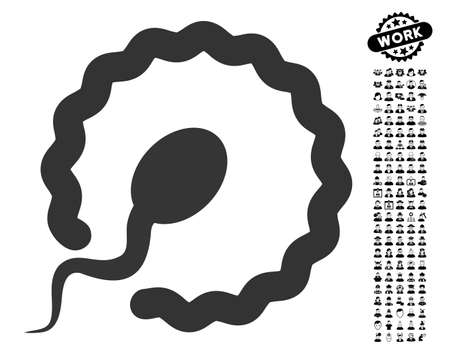 Insemination icon with black bonus job pictograms. Insemination vector illustration style is a flat gray iconic symbol for web design, app user interfaces.のイラスト素材
