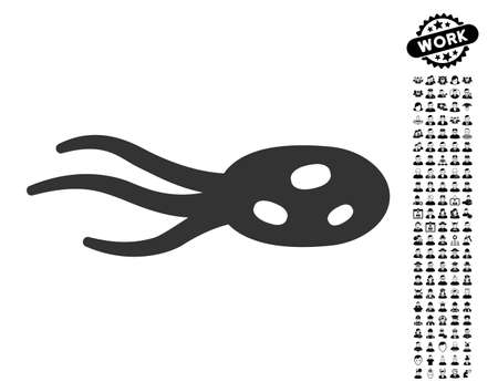 Intrude Microorganism icon with black bonus professional icon set. Intrude Microorganism vector illustration style is a flat gray iconic element for web design, app user interfaces.のイラスト素材
