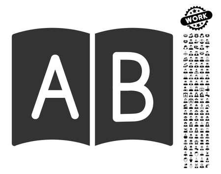 Handbook icon with black bonus job design elements in flat gray iconic element vector illustrationのイラスト素材