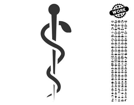 Medical Needle icon with black bonus job symbols. Medical Needle vector illustration style is a flat gray iconic symbol for web design, app user interfaces.のイラスト素材
