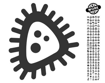 Micro Parasite icon with black bonus people images. Micro Parasite vector illustration style is a flat gray iconic symbol for web design, app user interfaces.のイラスト素材