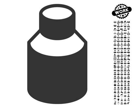 Phial icon with black bonus profession images. Phial vector illustration style is a flat gray iconic symbol for web design, app user interfaces.のイラスト素材