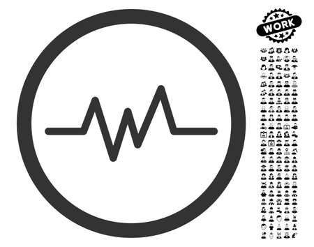 Pulse Monitoring icon with black bonus professional design elements. Pulse Monitoring vector illustration style is a flat gray iconic symbol for web design, app user interfaces.のイラスト素材