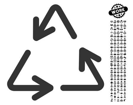 Recycle Arrows icon with black bonus work images. Recycle Arrows vector illustration style is a flat gray iconic element for web design, app user interfaces.のイラスト素材
