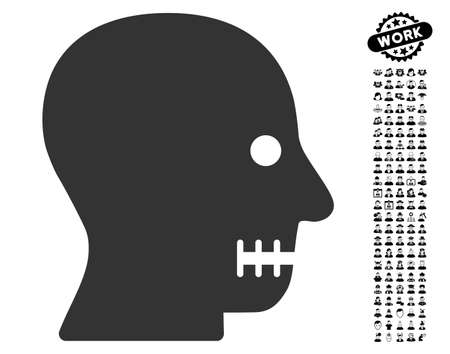 Sewn mouth icon with black bonus profession pictures.のイラスト素材