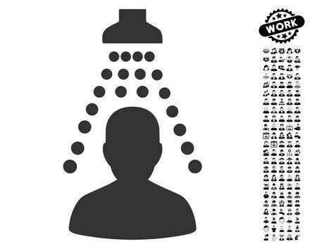 Patient Disinfection icon with black bonus men pictures. Patient Disinfection vector illustration style is a flat gray iconic element for web design, app user interfaces.のイラスト素材