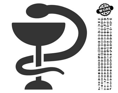 Snake Cup icon with black bonus people clip art. Snake Cup vector illustration style is a flat gray iconic element for web design, app user interfaces.のイラスト素材