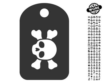 Morgue Mark icon with black bonus men pictograms. Morgue Mark vector illustration style is a flat gray iconic element for web design, app user interfaces.のイラスト素材