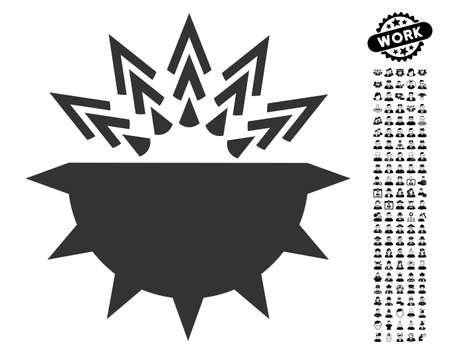 Viral Structure icon with black bonus job pictograph collection. Viral Structure vector illustration style is a flat gray iconic symbol for web design, app user interfaces.のイラスト素材