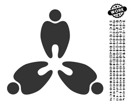 Stomatology icon with black bonus men design elements. Stomatology vector illustration style is a flat gray iconic symbol for web design, app user interfaces.のイラスト素材