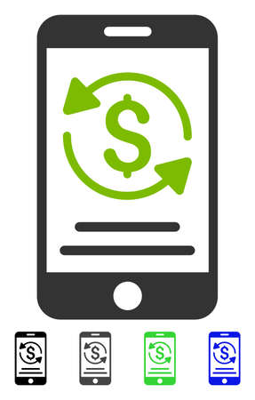 Mobile Payment flat vector pictograph. Mobile Payment icon with gray, black, blue, green color versions.のイラスト素材