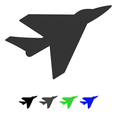 Intercepter flat vector icon. Intercepter icon with gray, black, blue, green color versions.のイラスト素材