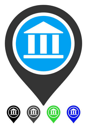 Bank Map Pointer flat vector icon. Bank Map Pointer icon with gray, black, blue, green color versions.の写真素材