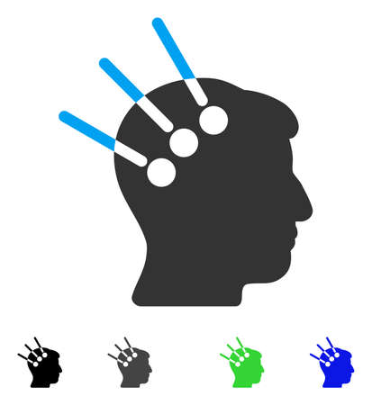 Neural Interface flat vector pictograph. Flat icons on a white background.のイラスト素材