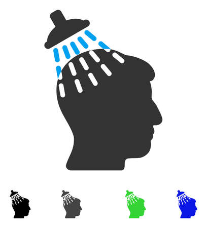 Head Shower flat vector icon. Colored head shower gray, black, blue, green icon versions. Flat icons on a white background.のイラスト素材
