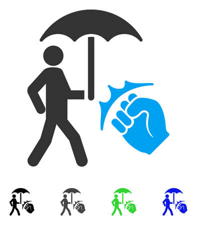 Crime Coverage flat vector icon. Colored crime coverage gray, black, blue, green icon variants. Flat icon style for application design.のイラスト素材