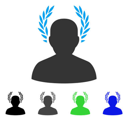 Caesar flat vector pictograph. Colored caesar gray, black, blue, green icon variants. Flat icon style for web design.のイラスト素材