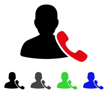Phone Support flat vector pictogram. Colored phone support gray, black, blue, green icon variants. Flat icon style for graphic design.のイラスト素材