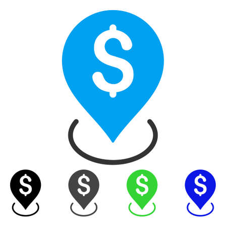 Bank Placement flat vector icon. Colored bank placement gray, black, blue, green icon versions. Flat icon style for web design.のイラスト素材