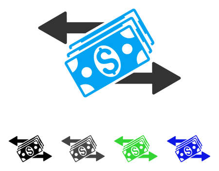 Dollar Banknotes Payments flat vector icon. Colored dollar banknotes payments gray, black, blue, green icon variants. Flat icon style for application design.の写真素材