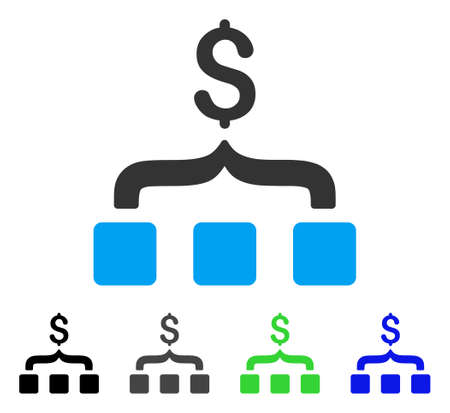 Collect Money flat vector pictograph. Colored collect money gray, black, blue, green pictogram versions. Flat icon style for web design.のイラスト素材