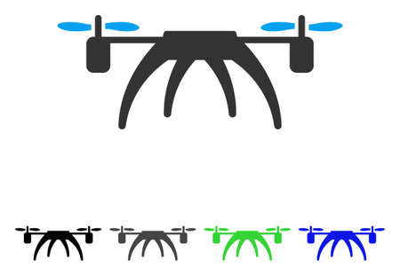 Rotorcraft flat vector pictogram. Colored rotorcraft gray, black, blue, green pictogram variants. Flat icon style for graphic design.のイラスト素材