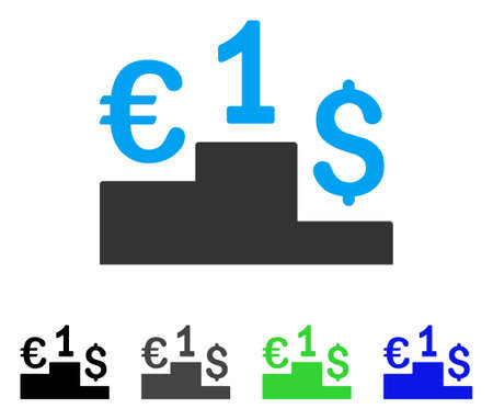 Currency Competition flat vector pictogram. Colored currency competition gray, black, blue, green icon variants. Flat icon style for graphic design.のイラスト素材