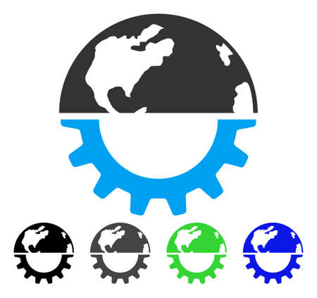 International Industry flat vector pictograph. Colored international industry gray, black, blue, green icon versions. Flat icon style for web design.のイラスト素材