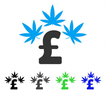 Cannabis Pound Business flat vector illustration. Colored cannabis pound business gray, black, blue, green pictogram versions. Flat icon style for graphic design.のイラスト素材