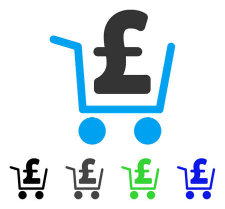 Pound Cash Out flat vector pictogram. Colored pound cash out gray, black, blue, green pictogram versions. Flat icon style for web design.のイラスト素材