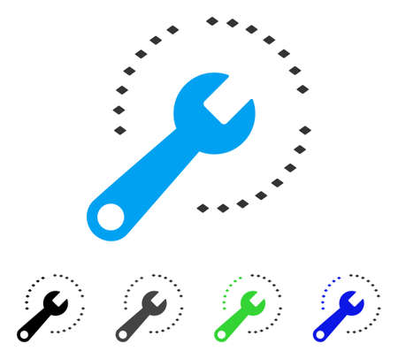 Configure Diagram flat vector illustration. Colored configure diagram gray, black, blue, green icon variants. Flat icon style for web design.のイラスト素材