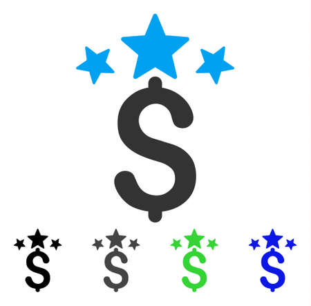 Business Stars flat vector pictogram. Colored business stars gray, black, blue, green pictogram variants. Flat icon style for application design.のイラスト素材