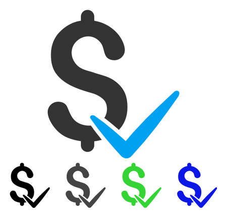 Accept Money flat vector icon. Colored accept money gray, black, blue, green icon versions. Flat icon style for web design.のイラスト素材