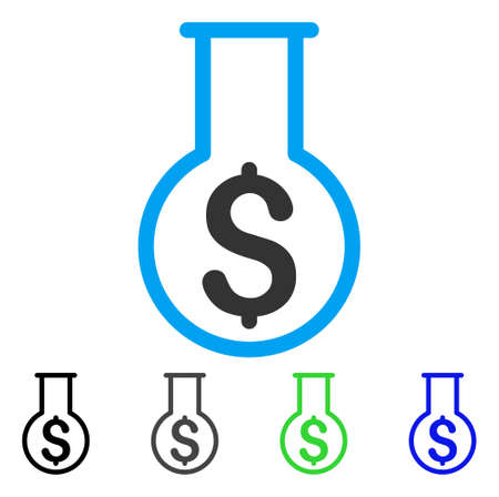 Financial Alchemy flat vector pictogram. Colored financial alchemy gray, black, blue, green pictogram versions. Flat icon style for graphic design.のイラスト素材