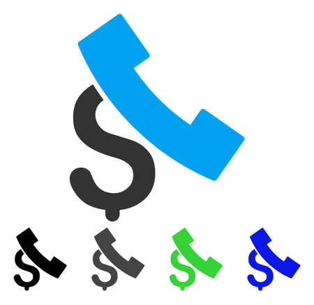 Pay Phone Call flat vector pictograph. Colored pay phone call gray, black, blue, green pictogram versions. Flat icon style for application design.のイラスト素材