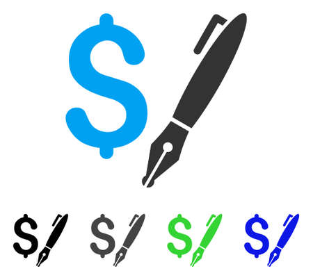 Pencil Price flat vector pictogram. Colored pencil price gray, black, blue, green pictogram variants. Flat icon style for web design.のイラスト素材