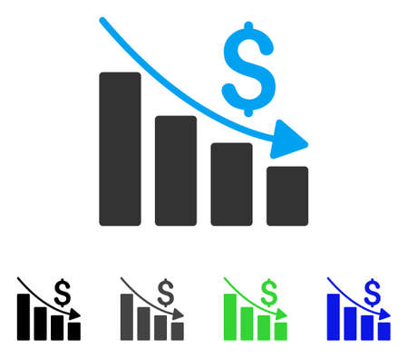 Recession flat vector pictograph. Colored recession gray, black, blue, green icon variants. Flat icon style for web design.のイラスト素材