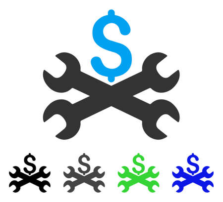 Service Price flat vector pictogram. Colored service price gray, black, blue, green pictogram variants. Flat icon style for application design.のイラスト素材