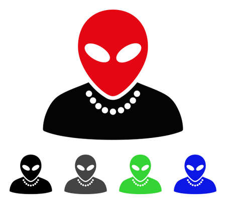 Humanoid flat vector pictograph. Colored humanoid gray, black, blue, green pictogram versions.のイラスト素材