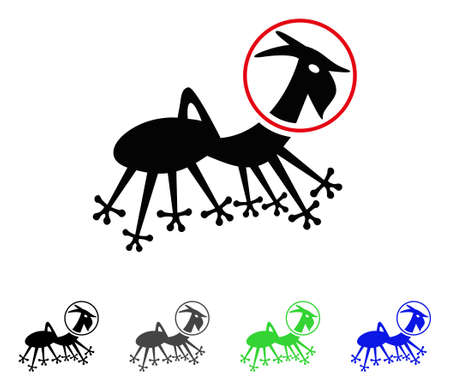 Alien Creature Skafandr flat vector pictogram. Colored alien creature skafandr gray, black, blue, green icon versions.のイラスト素材