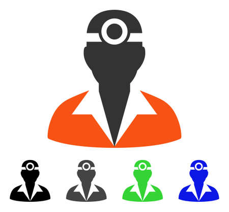 Vision Medic flat vector illustration. Colored vision medic gray, black, blue, green pictogram variants. Flat icon style for graphic design.のイラスト素材