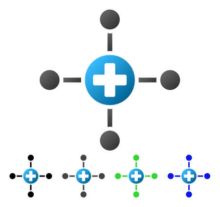 Medical Center flat vector pictogram. Colored medical center gradient, gray, black, blue, green pictogram variants. Flat icon style for web design.のイラスト素材