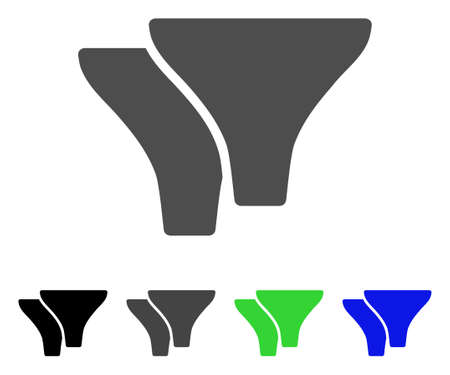 Filters flat vector icon. Colored filters, gray, black, blue, green pictogram variants. Flat icon style for web design.の写真素材
