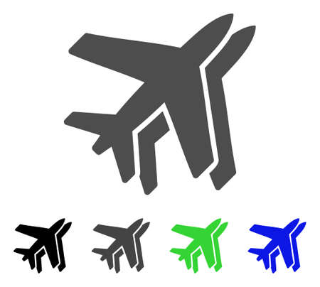 Airlines flat vector pictogram. Colored airlines, gray, black, blue, green icon versions. Flat icon style for graphic design.のイラスト素材